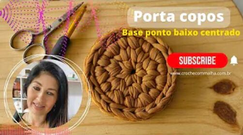 Croche Com Malha - Porta Copo